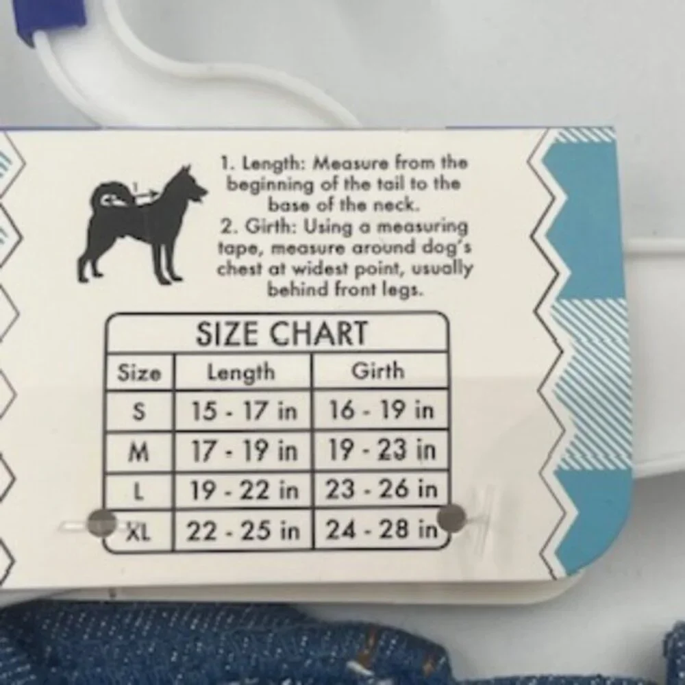 New Woof‎ Dog Pet Vest Size Large Denim Flag & Eagle NWT